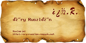 Őry Ruszlán névjegykártya
